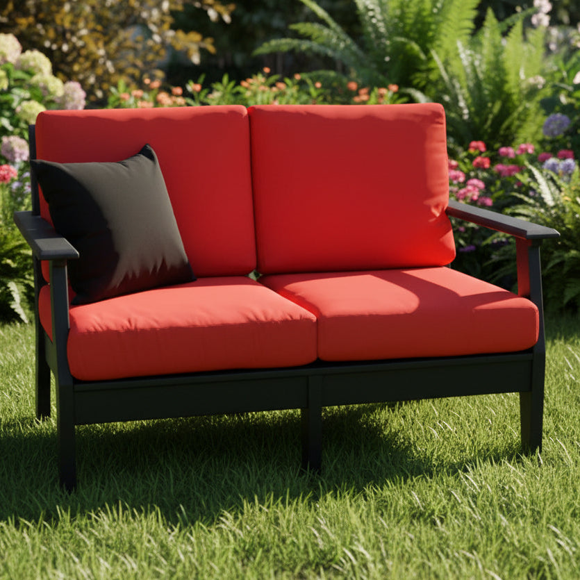 Leisure Living Loveseat Amish Poly Upholstered Loveseat Front Facing - Main Photo with Background