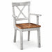 Amish Lamar X-Back Reclaimed Barnwood Dining Chair - Emerson Woodcraft - Farmhouse Amish Dining Chair - Solid Reclaimed Barnwood - Arm Chair