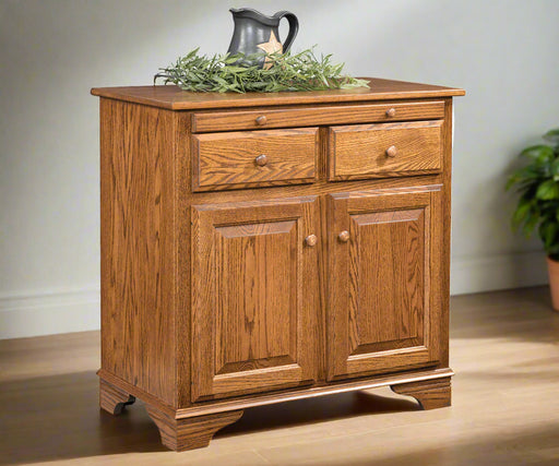 Amish Landsbury 2-Door Buffet
Hardware: 1.25 Wood Knobs
1 Adjustable Wood Shelf