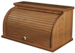 Large Bread Box Amish Made Solid Oak 101 S-2 Stain Front Facing