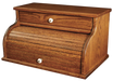 Large Breadbox with Drawer Amish Made Oak 113 Michaels Stain Front Facing