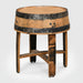 Amish Real Whiskey Barrel End Table with Barrel Stave Legs