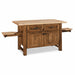 Amish Laurie's Special Integrated Seating Island - Rustic Hickory Top - Pullout Barstool Seats - Blank Photo