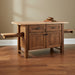 Amish Laurie's Special Integrated Seating Island - Rustic Hickory Top - Pullout Barstool Seats - In-Room Photo