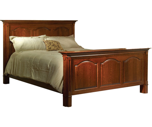 Amish Contemporary Legacy High Back Deluxe Oak Panel Bed