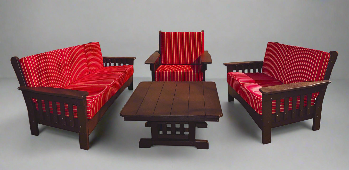 Leisure Upholstered Couches Mission Style Poly Seating Amish Made Front Facing