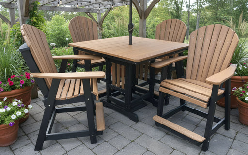 Levi Leisure 44" Counter Adirondack Dining Set Amish Made Poly Outdoor Adirondack Counter Bar Dining Set