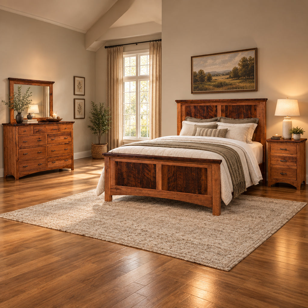 Amish Lewiston Reclaimed Barnwood Bedroom Set 5-Pc.