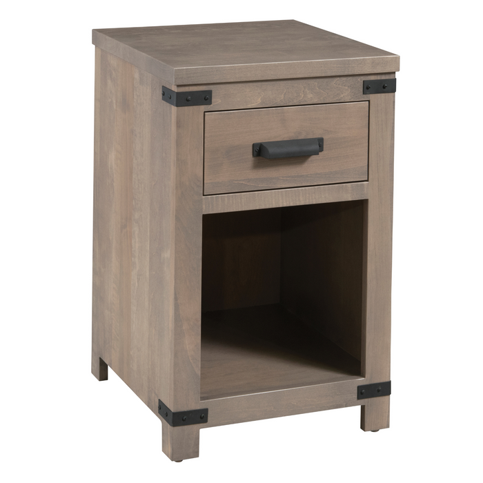 Amish Lewiston Open Nightstand - Solid Brown Maple