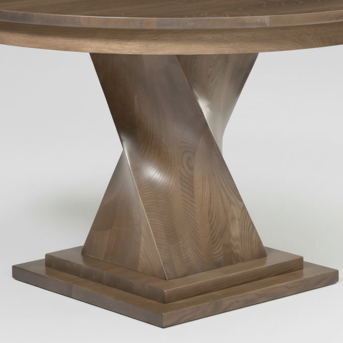 Amish Lexington Helix Twisted Pedestal on Dining Table