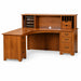 Amish Liberty Corner Desk with Open Hutch Top L Shaped Office Desk