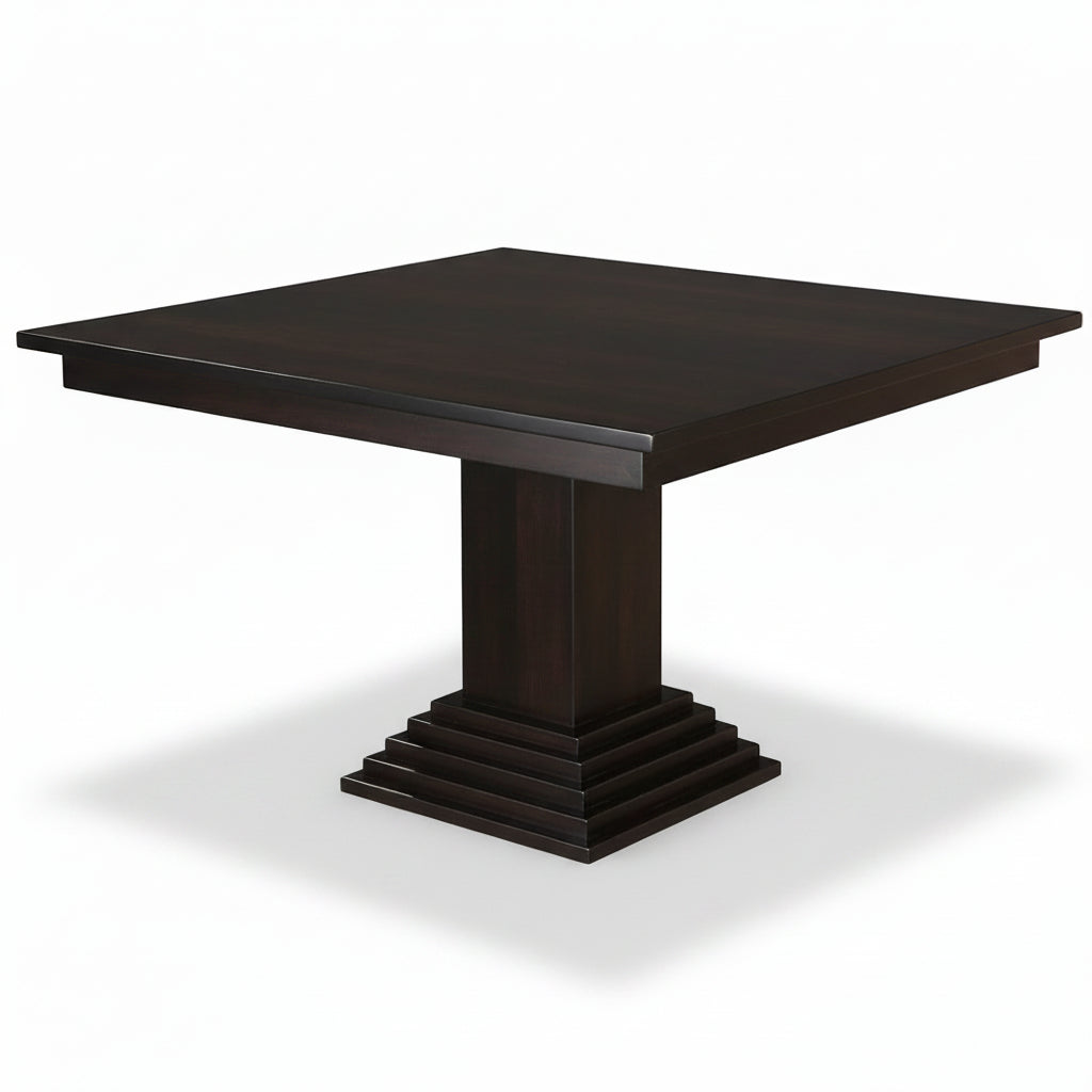 Amish Liberty Single Pedestal Table - Square Amish Modern Table - Ebony Stain Color - Blank Photo