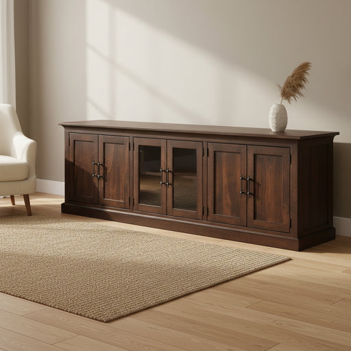 Amish built lincoln large traditional tv stand 90" width for big tvs
