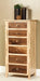 Amish Lingerie Chest Contemporary Style in a Two Toned Look With Driftwood Stain on a Brown Maple frame and a Natural Finish on Wormy Maple Tops and Drawers