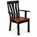 Amish Linwood Dining Chair - Emerson Woodcraft - Farmhouse Amish Dining Chair - Solid Cherry - Arm Chair