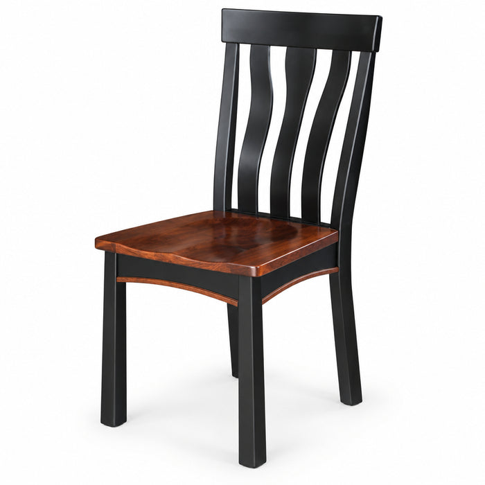 Amish Linwood Dining Chair - Emerson Woodcraft - Farmhouse Amish Dining Chair - Solid Cherry - Arm Chair