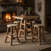 Amish Live Edge Aspen Log Pub Dining Set - Live Edge Aspen Log Pub Table - Aspen Log Barstools