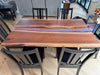 Walnut Live Edge Epoxy River Table with Black Chairs Amish Made Front Facing