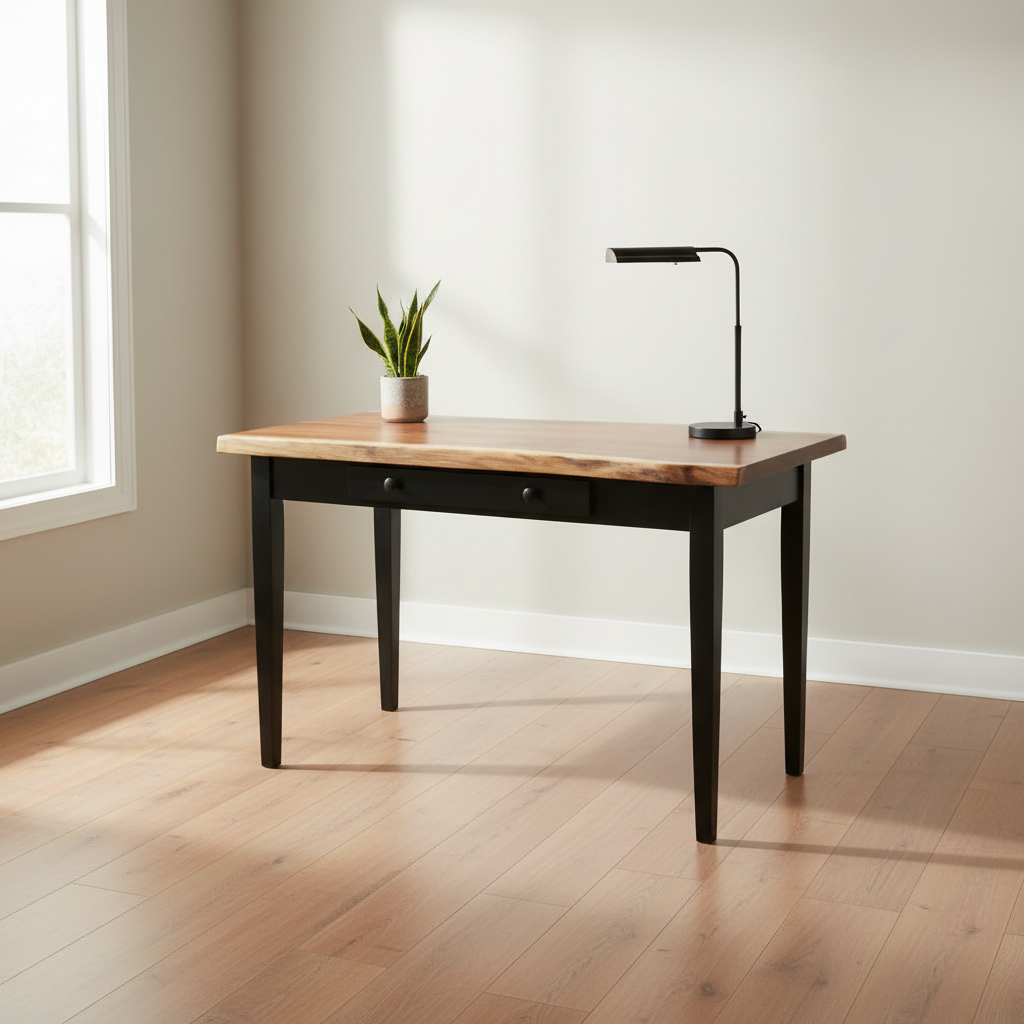 Amish Shaker Live Edge Walnut Writing Desk