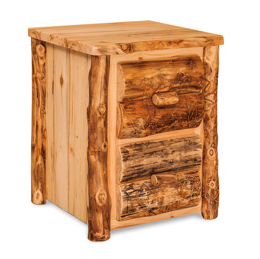 Amish Log 2-Drawer File Cabinet - Aspen Wood