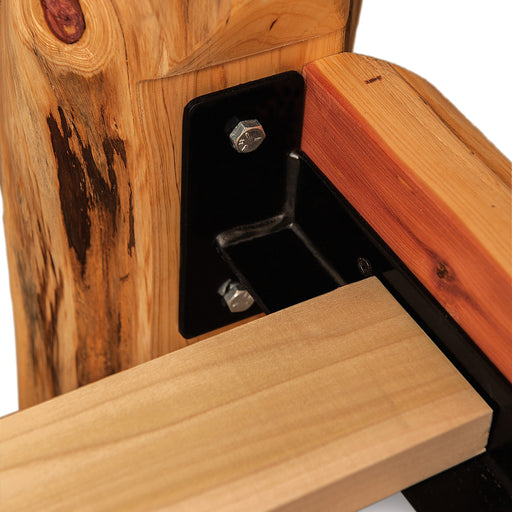 Amish Log Bed Bracket and Slat Detail - Close Up