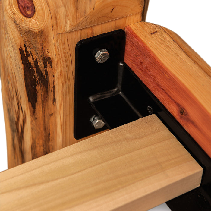 Amish Log Bed Bracket and Slat Detail - Close Up