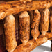 Amish Log Bed Close Up - Aspen Wood