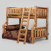 Amish Log Bunk Bed - Twin on Full - Rustic Pine - Side View