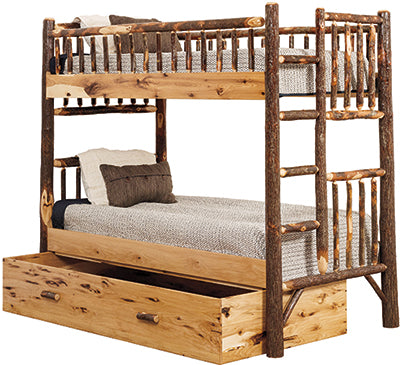 Amish Log Bed Trundle Front Facing