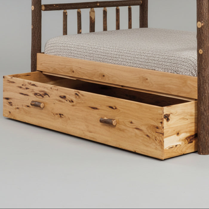 Amish Log Bed Trundle Front Facing