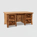 Amish Log Double Pedestal Desk - Aspen Wood