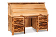 Amish Log Double Pedestal Rolltop Desk - Close Position
