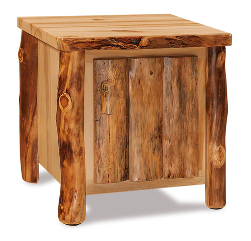 Amish Log Enclosed End Table - Aspen Wood