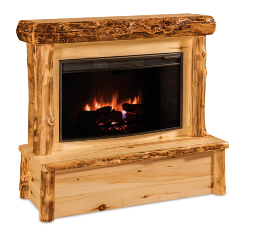 Amish Log Fireplace Mantle - Aspen Wood