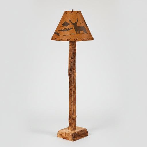 Amish Log Floor Lamp - Aspen Wood