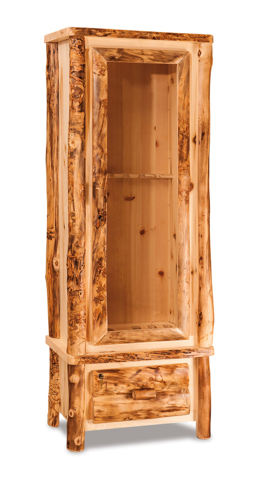 Amish Log Gun Cabinet 6-Gun - Aspen Wood