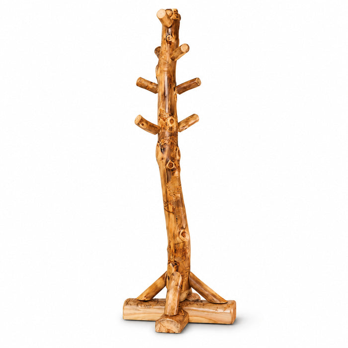 Amish Log Hall Tree - Aspen Wood