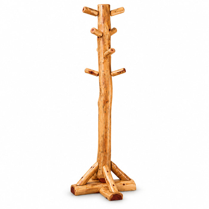 Amish Log Hall Tree - Red Cedar Wood