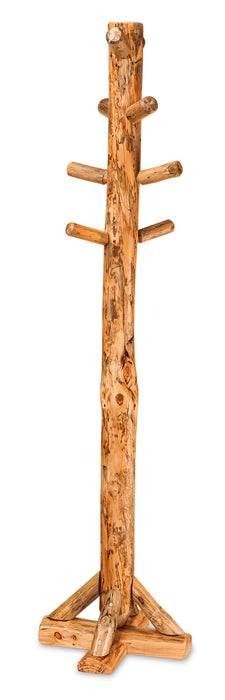 Amish Log Hall Tree - Rustic Pine Wood