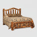 Amish Log Spindle Bed With Low Footboard - Aspen Wood - Front View