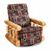 Amish Log Spindle Swivel Glider Chair - Aspen Wood - Front View - Closed