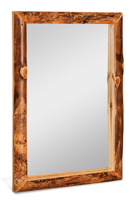 Amish Log Wall Mirror - Aspen Wood