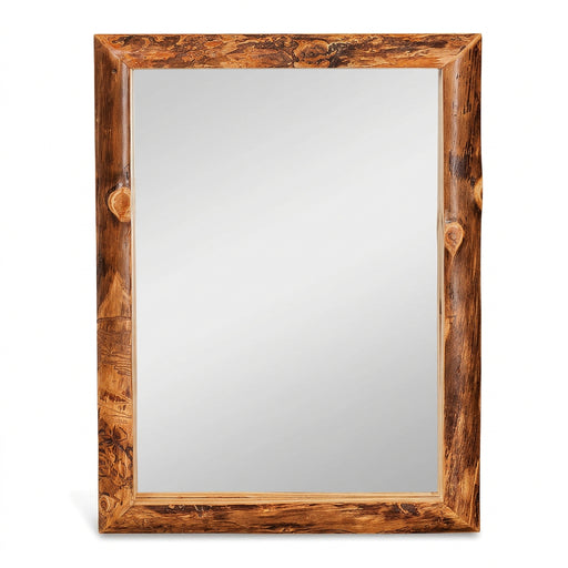 Amish Log Wall Mirror - Aspen Wood