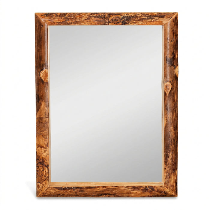 Amish Log Wall Mirror - Aspen Wood
