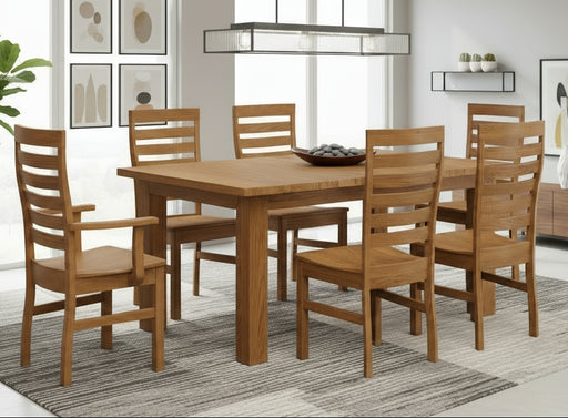 Amish Logan Dining Set - Square Leg Table - Natural Rustic Hickory