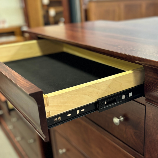 Amish Louis Phillipe Bedroom Collection - Hidden Felt Lined Jewelry Drawer Detail