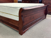 Amish Louis Phillipe Sleigh Bed - Queen Size - Brown Maple OCS106 Acres Stain - Amish Made Traditional Sleigh Bed - Footboard Detail