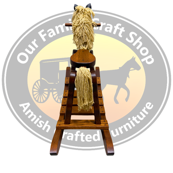 Amish Made Oak Rocking Horse Kids Birthday Gift Christmas Gift
