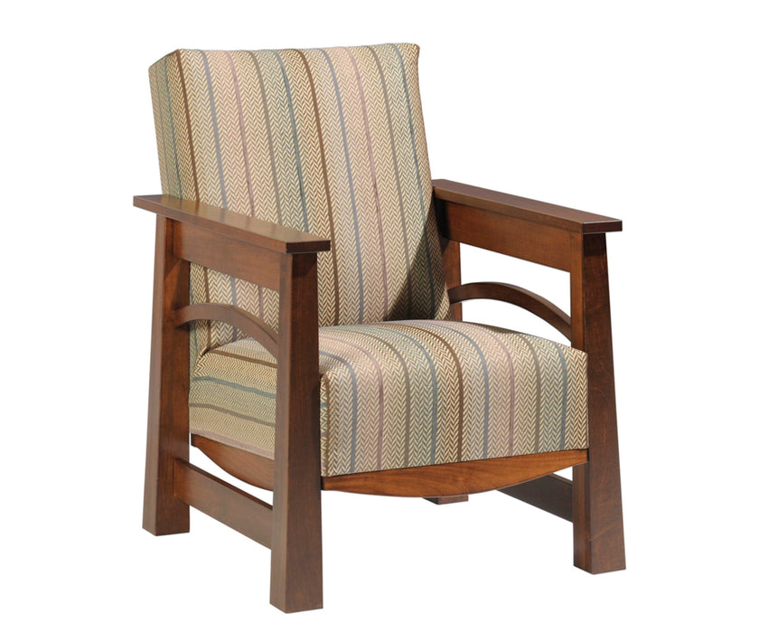Amish Madison Chair - Quality Fabrications - Solid Maple Living Room Chair - No Background