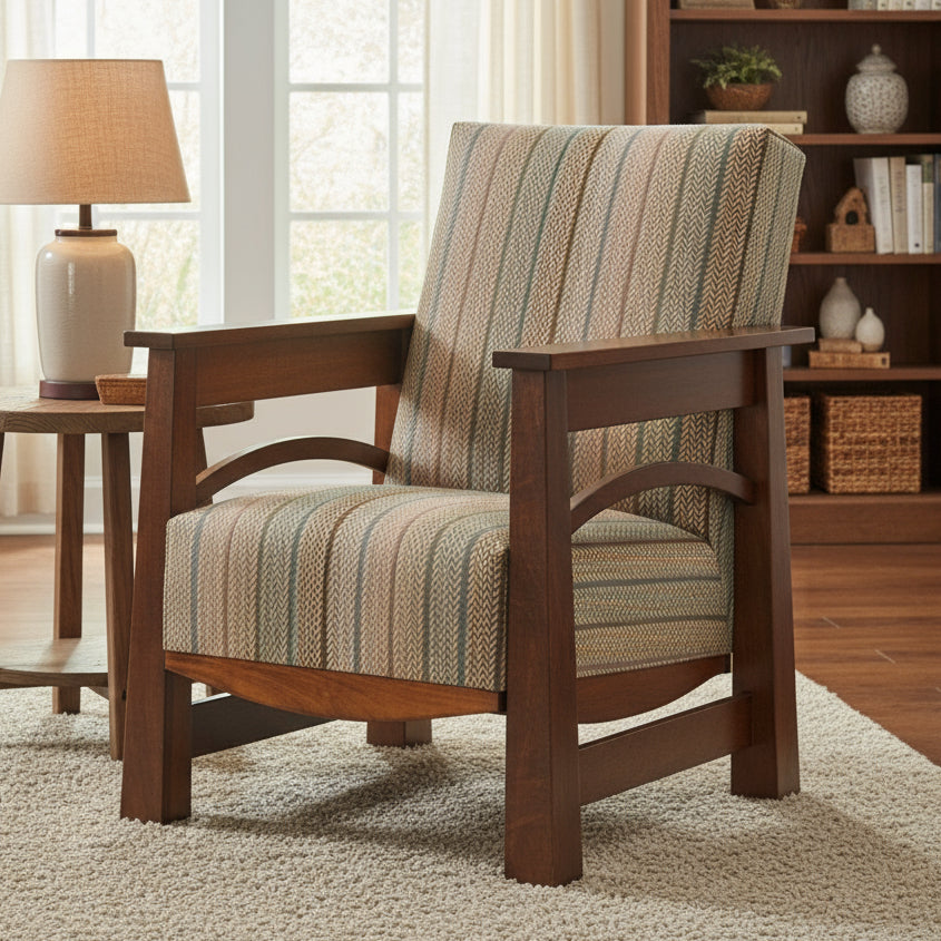 Amish Madison Chair - Quality Fabrications - Solid Maple Living Room Chair